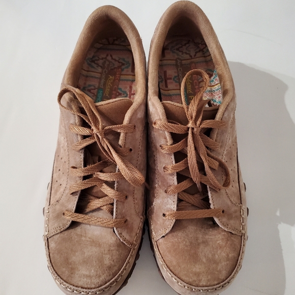 SKECHERS Women 9 Brown Suede Relaxed Fit Air Cooled 44703 Comfort Shoes Lace Up - Picture 8 of 16